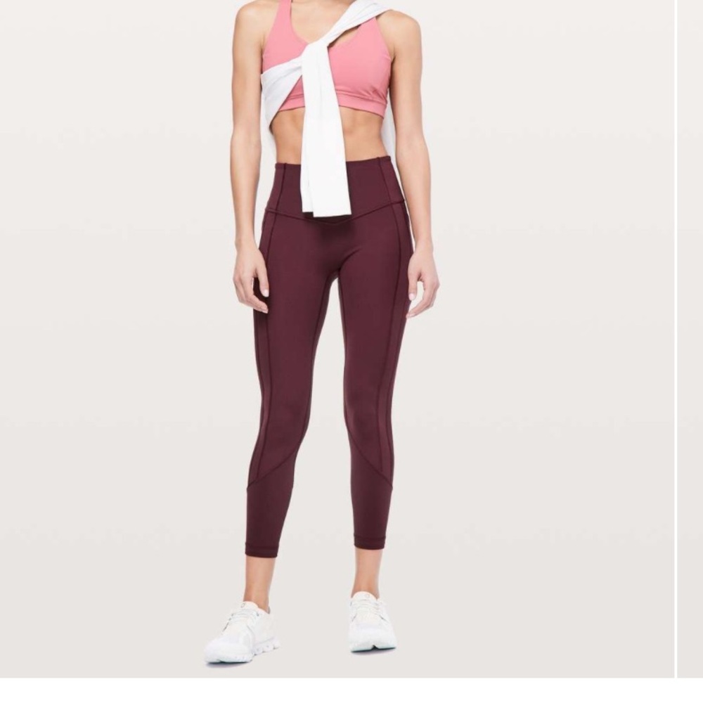 lululemon athletica Women's All the Right Places Crop in Maroon/burgundy - Picture 2 of 9